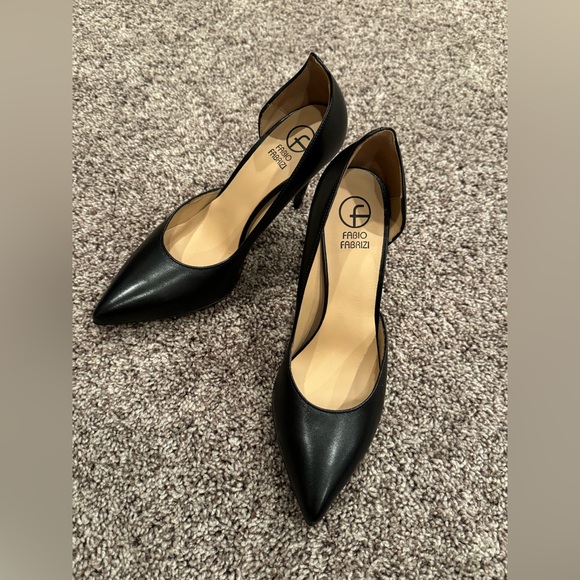 NWT Fabio Fabrizi, black, Italian leather stiletto, size 8/ 38 - Picture 2 of 6